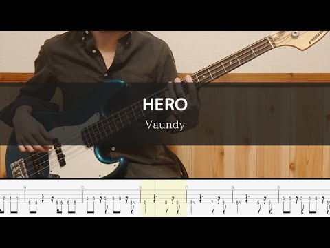 Vaundy - HERO Bass Cover 弾いてみた TAB