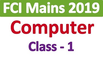 FCI Mains 2019 Computer Class 1 | FCI Mains Mock Test | FCI Mains exam preparation | The Study Power