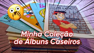 MINHA COLEÇÃO DE ÁLBUNS CASEIROS ATUALIZADOS 🤩 #albumcaseiro #enaldinho #figurinhas