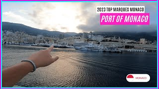 Port Of Monaco At 2023 Top Marques Monaco | Live | A Calm Video Showing The Sunset Of Monte-Carlo