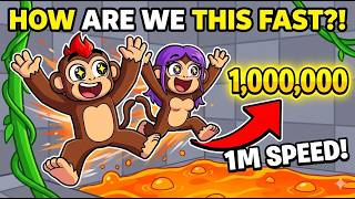 Roblox +1 Speed Monkey Escape 🐵 Can We Outrun the LAVA?! 🌋 #roblox #shortsroblox #usa #robloxmemes