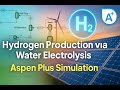 Hydrogen Production via Water Electrolysis in aspen plus #simulation #greenhydrogen #renewable