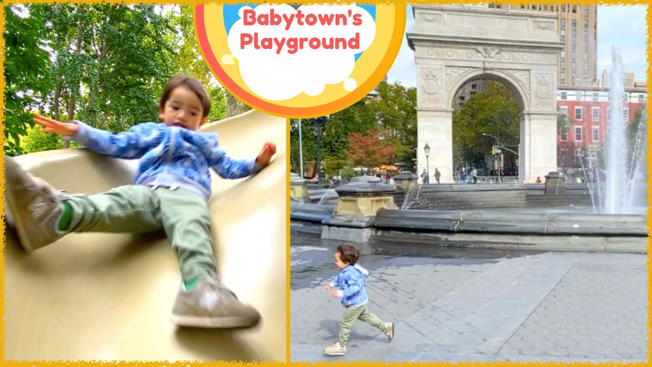 Washington Square Park NYC Playground, Pigeons, Hills! YouTube