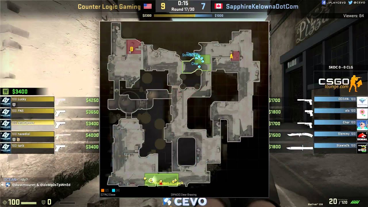 SKDC vs CLG Game 1 (CEVO-P CS:GO Season 7) - Dust & p0stpwned