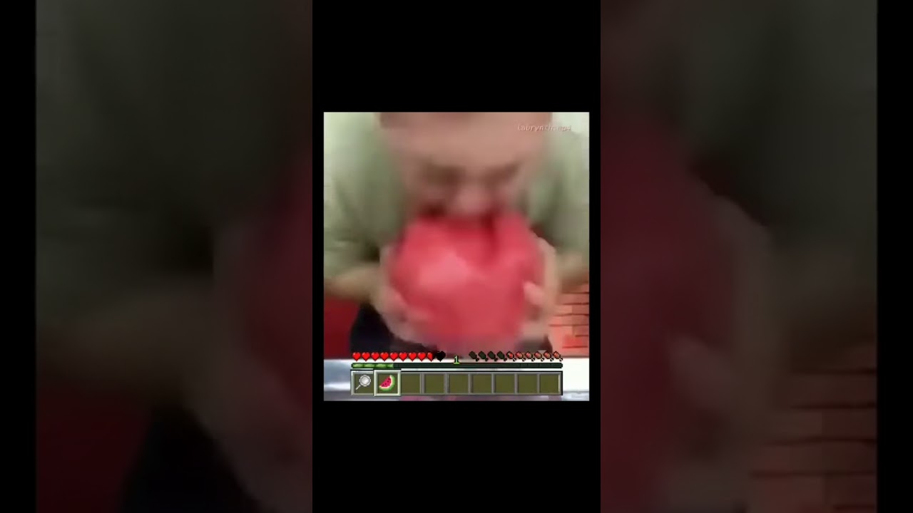 Asian Guy is eating watermelon very fast Minecraft 8k gameplay YouTube