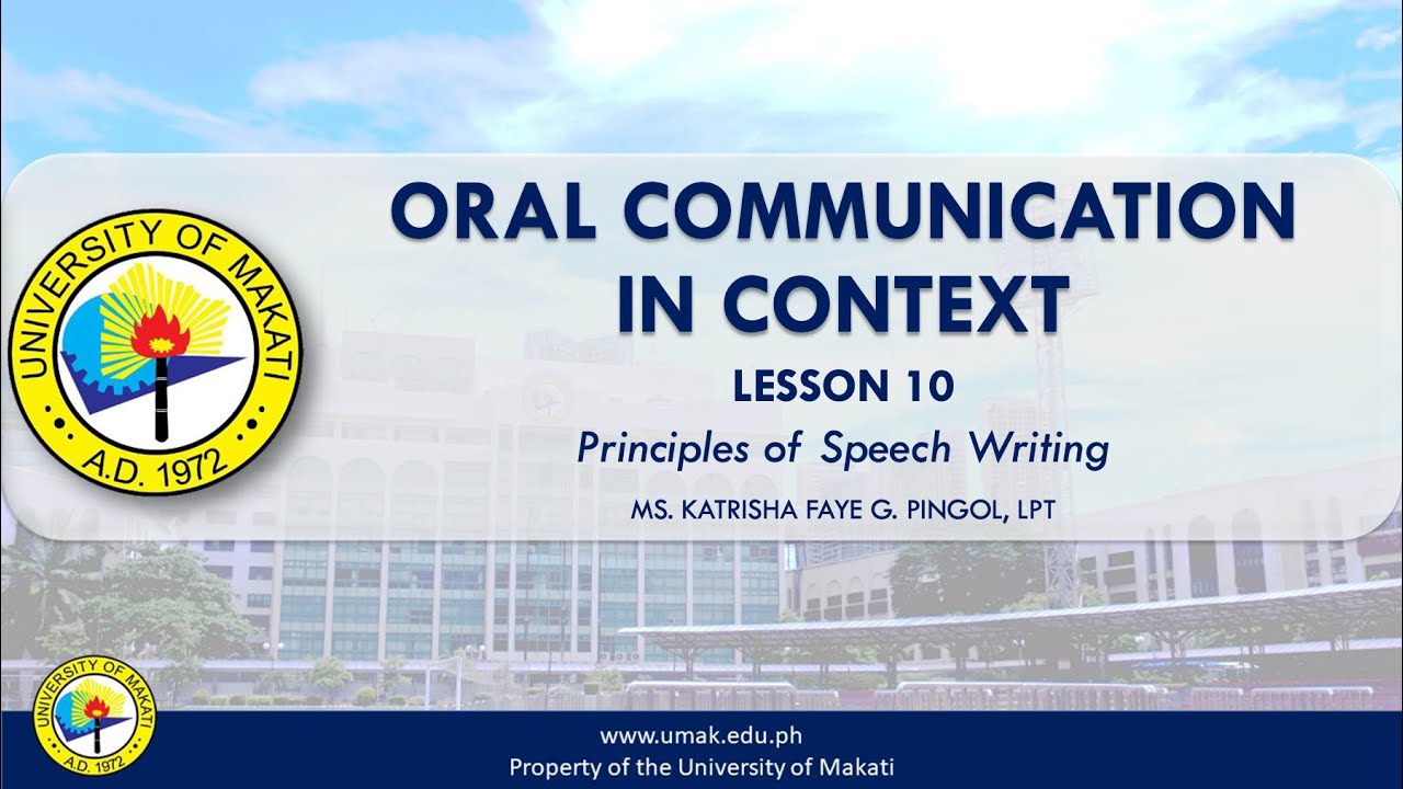 principles of speech writing oral com