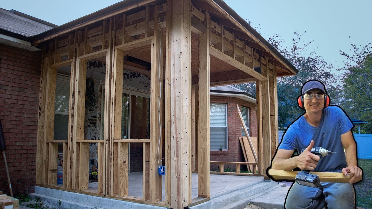 How I Framed Walls To Enclose Porch Patio Vid 5 YouTube
