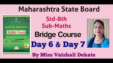 #Std-8th#Bridge Course#Maths#Day 6 & Day 7#English and Semi-English Medium