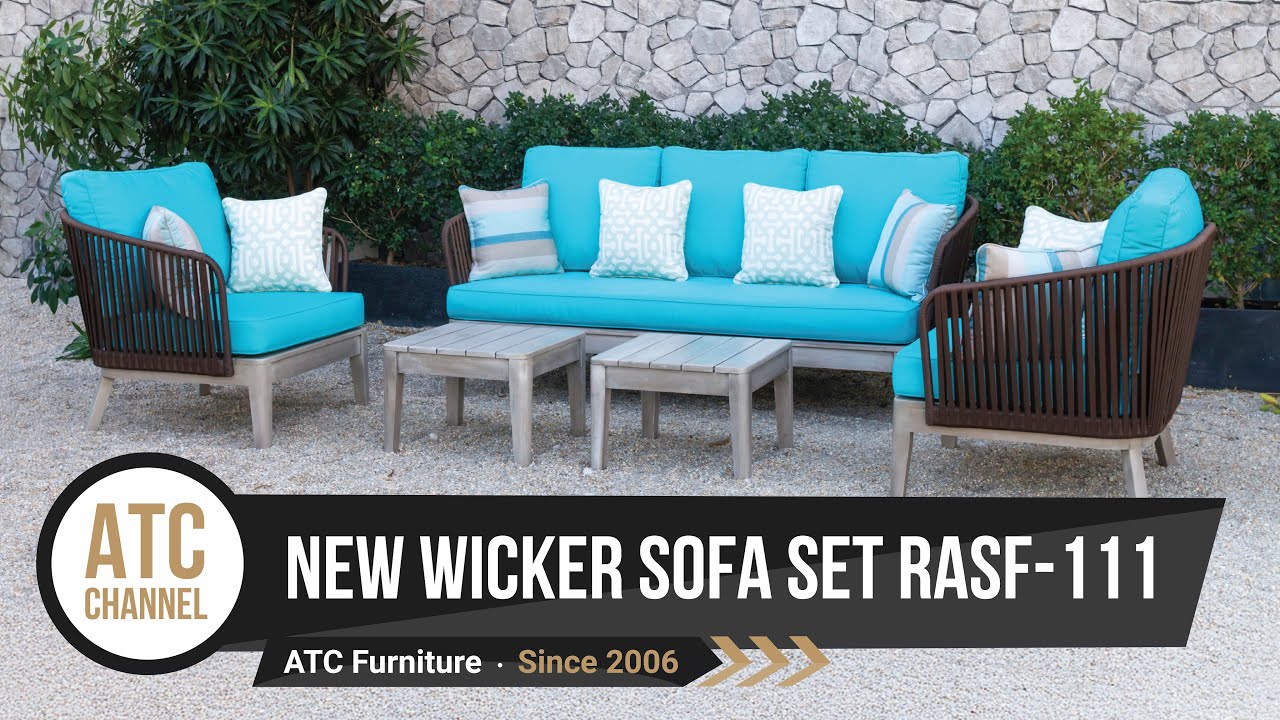 Wicker outdoor sofa set | Flores Collection | RASF-111 | HD | 2018