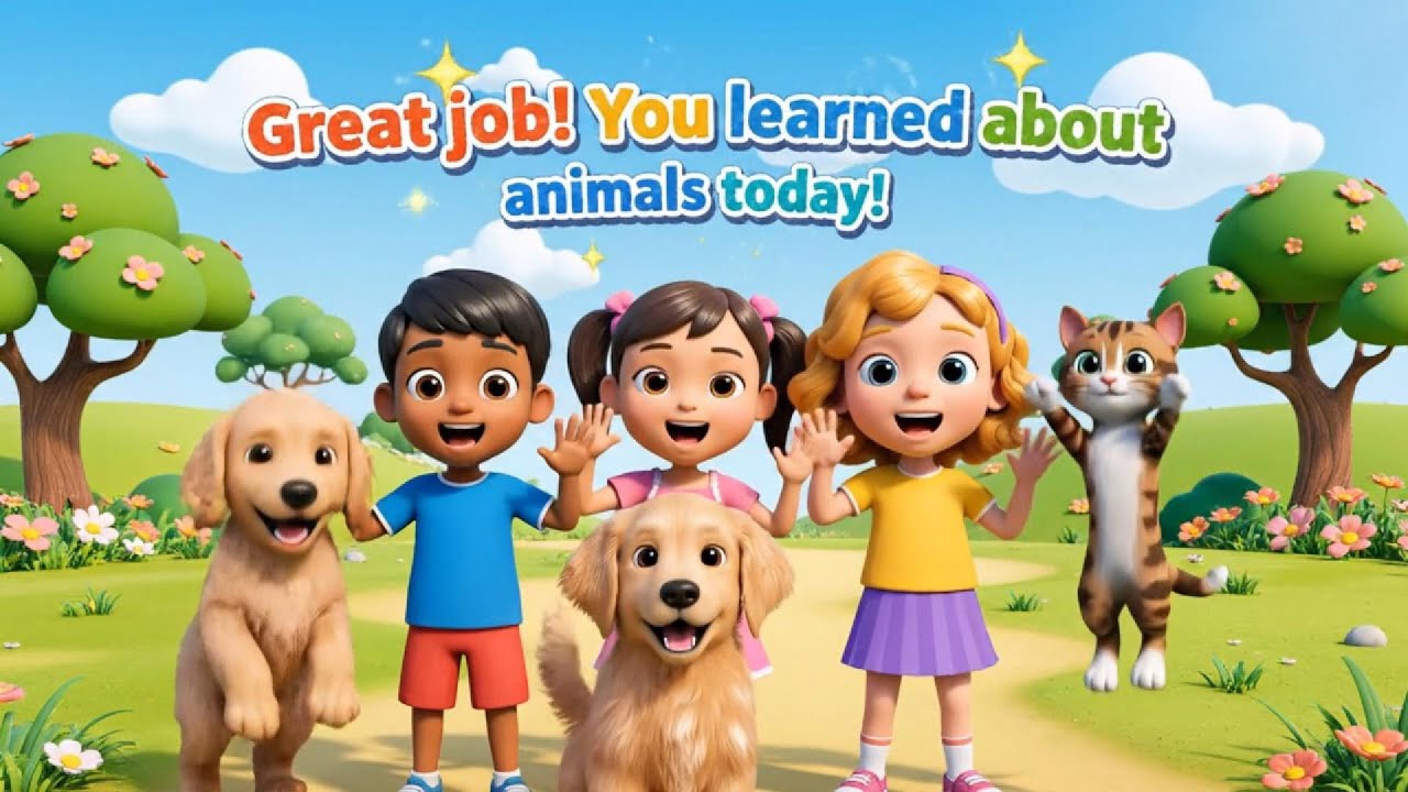 Learn Animals for Kids | Little Angel Style 3D Animation | Fun Animal Song for Toddlers