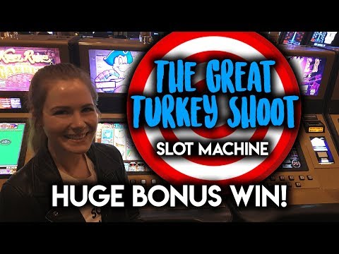 HUGE WIN! BONUS! The Great Turkey Shoot Slot Machine!