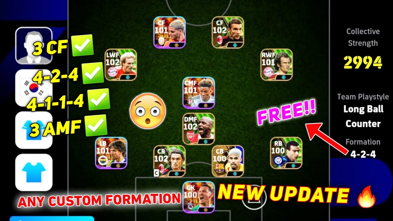 How to Get 424 Formations & any Custom Formation For Free in efootball 2024 Mobile
