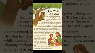 The Wise Old Owl |English Moral Stories | Bedtime Stories #shorts # #kidsstories #bedtimestory
