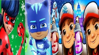 Subway Surfers Oxford VS Christmas VS PJ Masks Power Heroes  Miraculous Ladybug & Cat Noir Gameplay screenshot 4