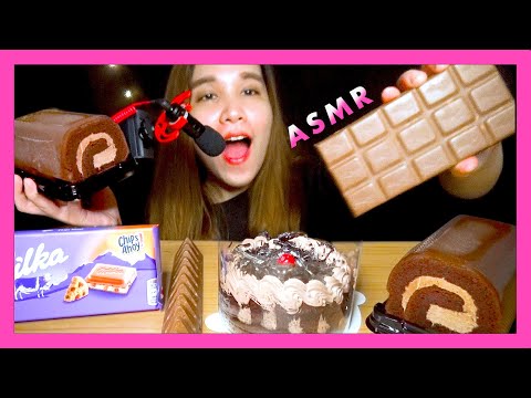 咀嚼音，食べる音，ASMR，MUKBANG，チョコレート，ケーキ，CAKE，MILKA，TOBLERONE，CHOCOLATE，台灣吃播，EATING SHOW