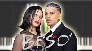 Rosalía (feat. Rauw Alejandro) - Beso | Instrumental Piano Tutorial / Partitura / Karaoke / MIDI