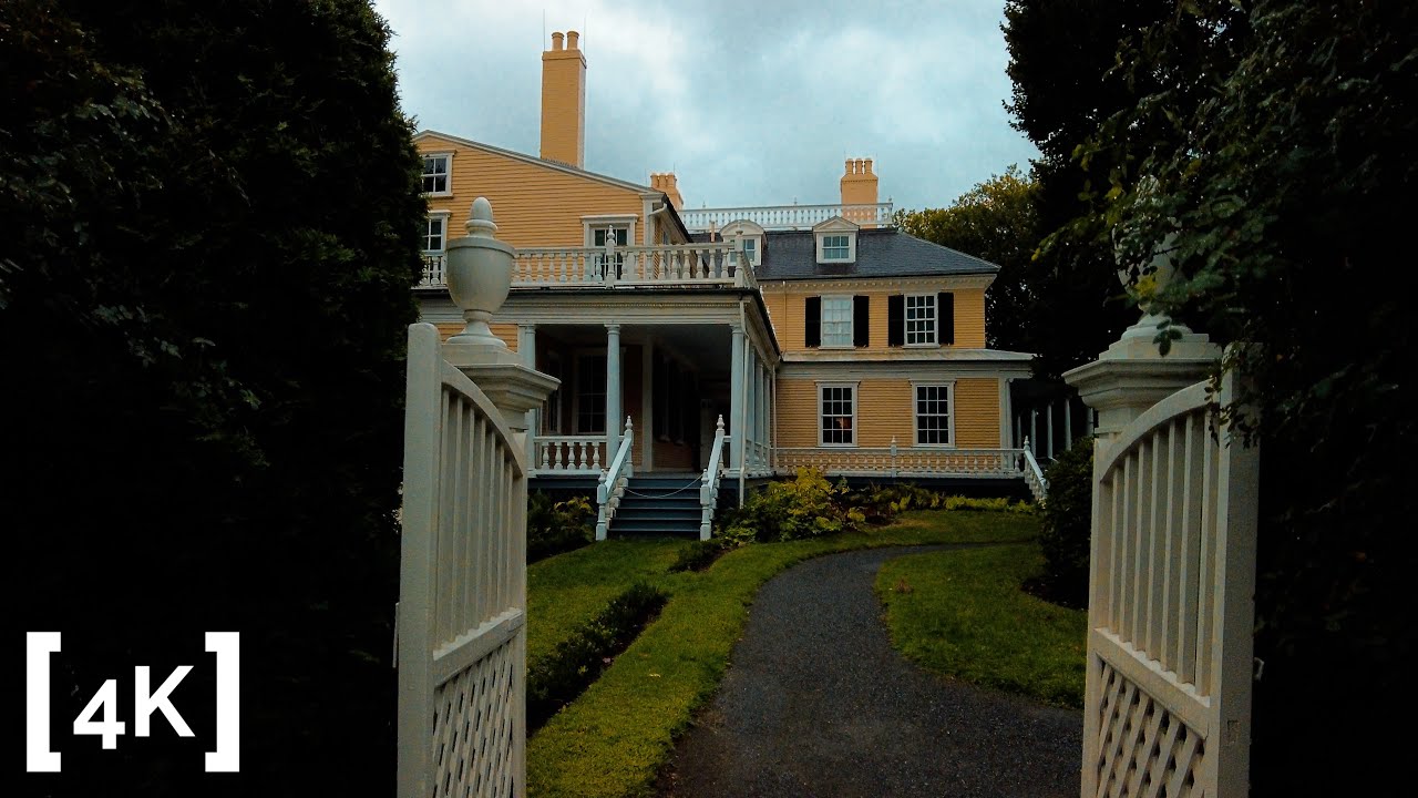 4K Walking on Rainy Day - Historic Cambridge Neighborhood near Harvard - Binaural ASMR Walk