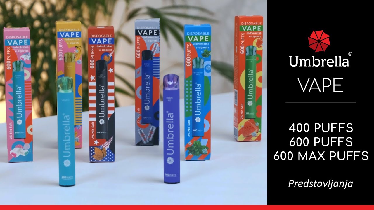 Umbrella VAPE 400, 600 i 600 PUFFS MAX JEDNOKRATNI VAPE MODELI YouTube