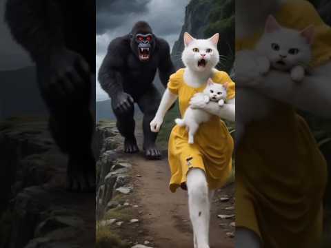 gorila atack in cat😱🙄 #shortvideo