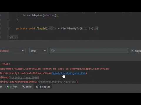 Android Studio Error | SearchView cannot be cast to android.widget.SearchView | ClassCastException