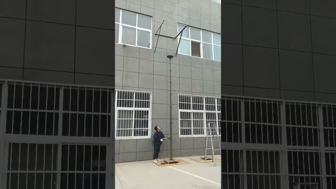 10m Manual Telescopic Mast With 20KG Payload Surveillance Lighting 
