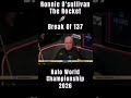 Ronnie O'sullivan Break Of 137 | Halo World Championship2026 #ronnie #snooker #pk #snk #rocketleague