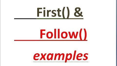 5 - First() and Follow() examples full details GATE(CS)