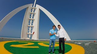 Roger Federer and Novak Djokovic Interview on Burj Al Arab Helipad