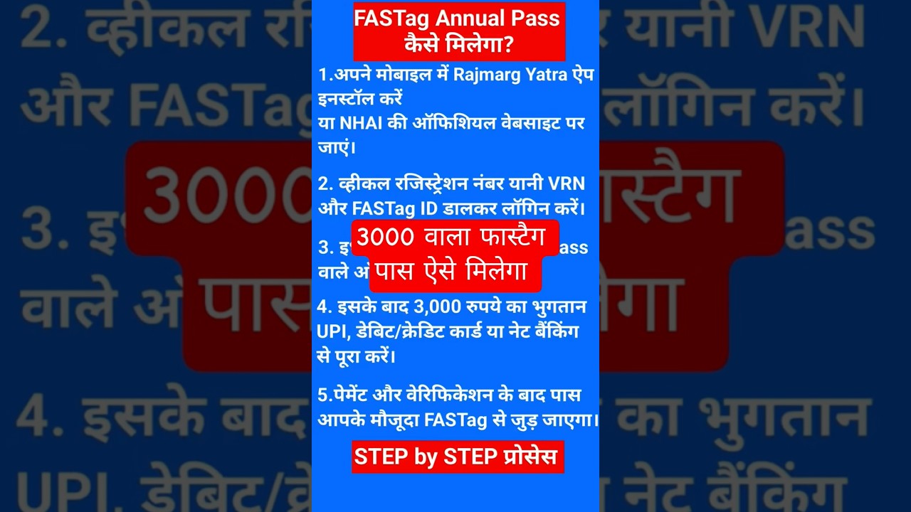 FASTag Annual Pass online apply। 3000 Wala Fastag Pass kaise banaye। 
