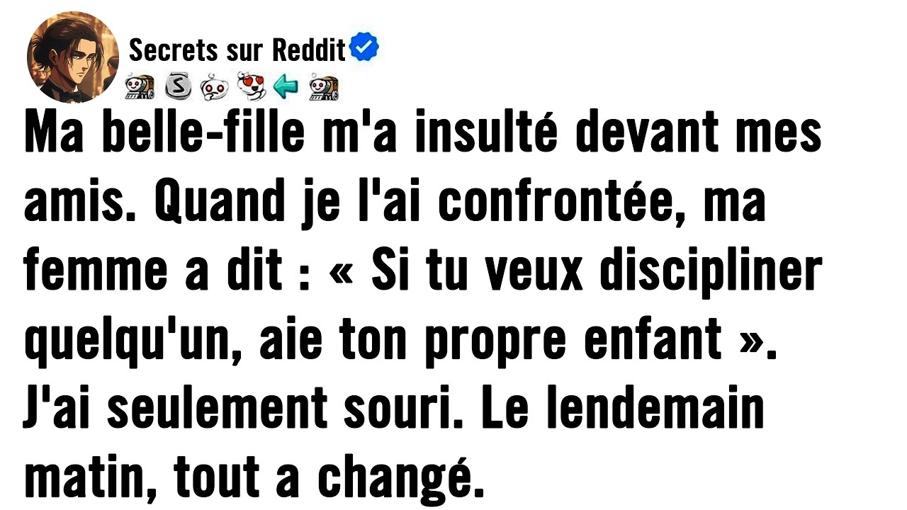 Ma belle-fille m'a insulté devant mes amis... Le lendemain, tout a changé.