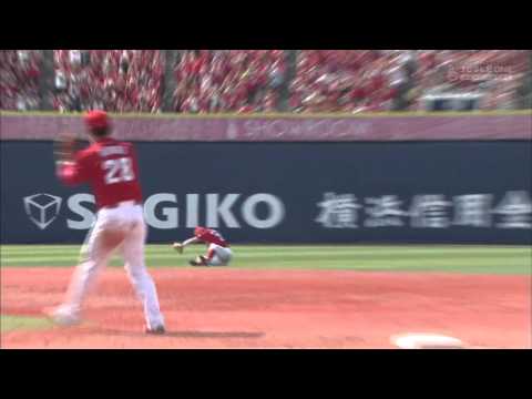 広島菊池の変態守備 '15.06.20