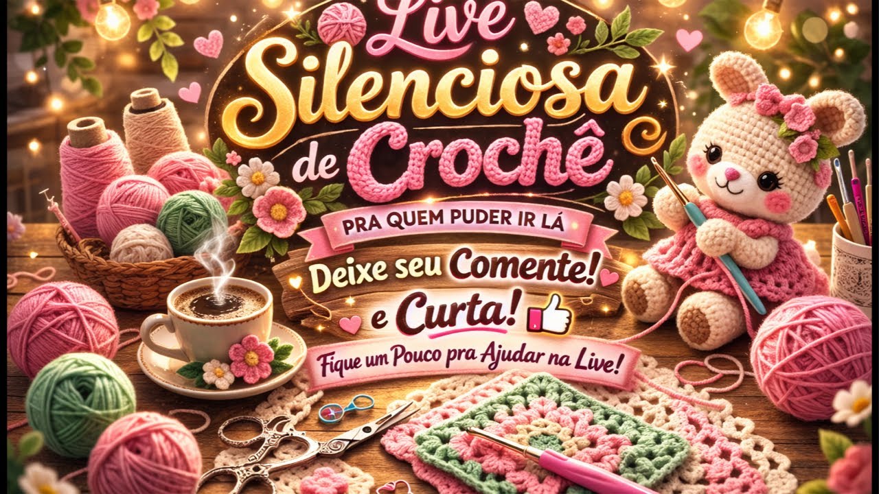 LIVE SILENCIOSA de Crochê 🧶✨ Rumo as 4.000 horas vamos junto nessa caminhada