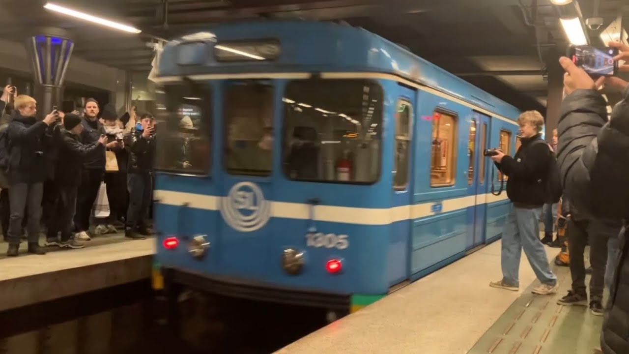 C14 tunnelbana avgår Liljeholmen på avskedsturen 10 februari 2024