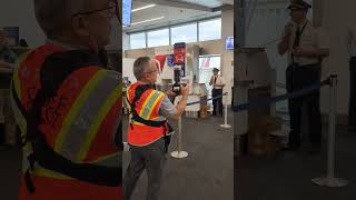 Delta pilot retirement celebration at airport gate
