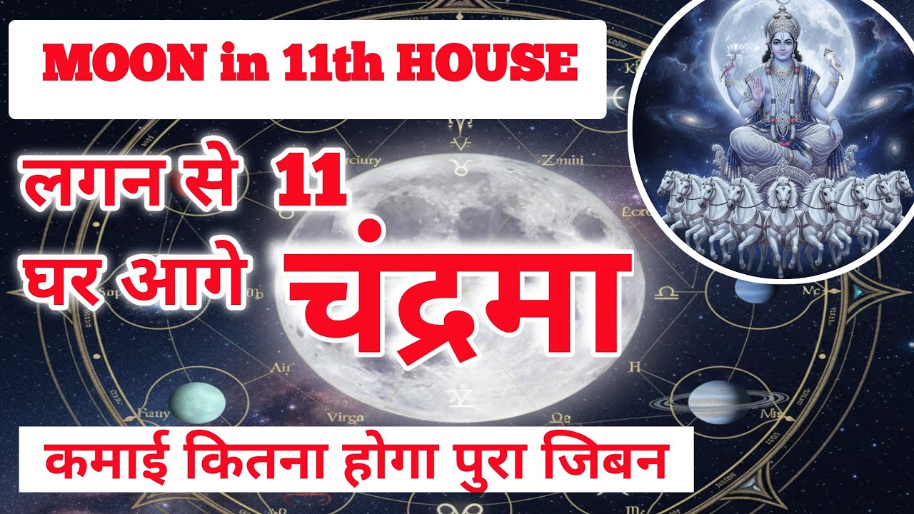 लक्ष्मी कृपा कितनी होगा अगर है 11th मेहै चंद्रमा | MOON  in 11th HOUSE | CHANDRAMA 11th BHAV ME 