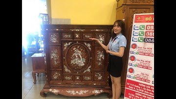 Tủ thờ cẩm lai 13 ô trám siêu đẹp tại Tiền Giang