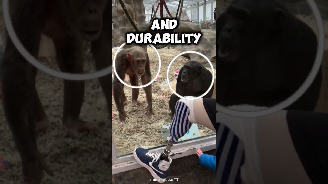 Chimpanzees See Prosthetic Legs!
