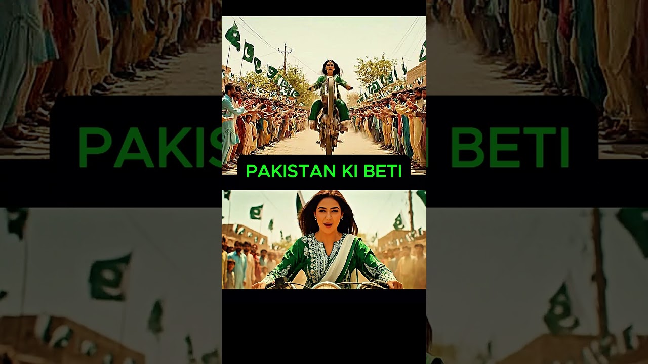 14 August Bike Stunt Pakistani Girl Wheeling with Flag 