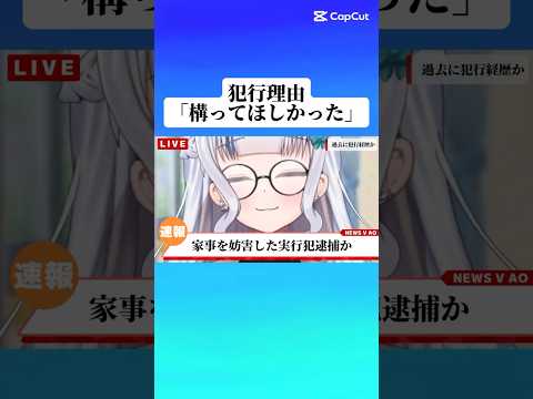 たくさん構って😭 犯行理由「構ってほしかった」#vtuber #個人vtuber #個人勢vtuber #猫目みっけ #構ってちゃん #shorts #おすすめ