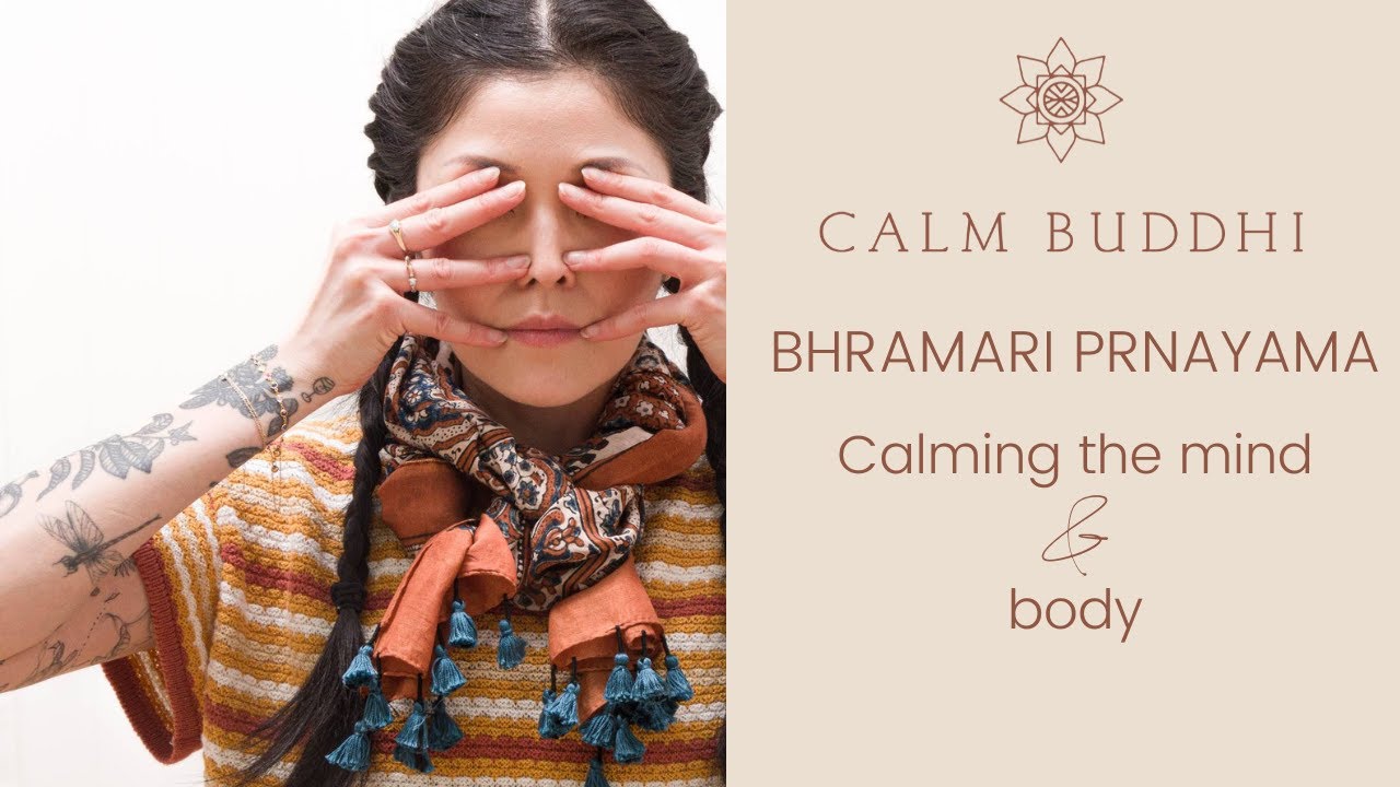 Bhramari Pranayama, a practice that has a calming effect on the mind and  body. 