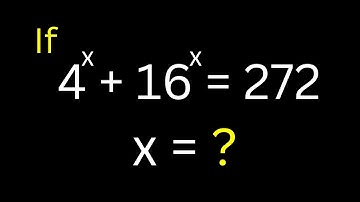 Math Olympiad Problems 4^x+16^x=272 | Solving Exponential Equation Very Fast with This Short Method.