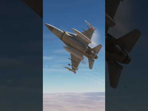 Awesome close up F16 firing off flares and missiles in dcs