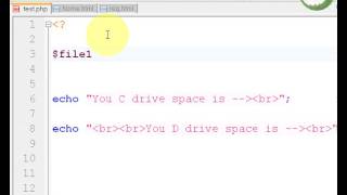 PHP Tutorial 25 -- Hard disk free space & file size (Arabic)