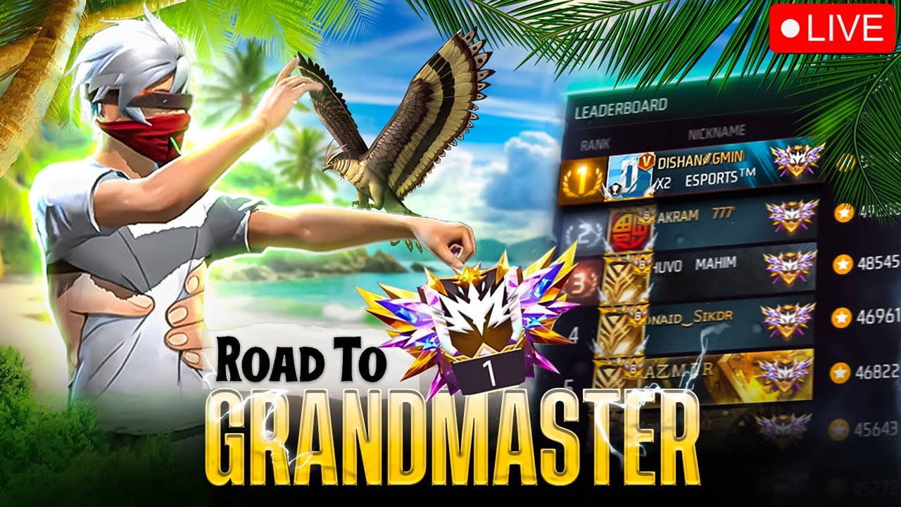 🔴New Grandmaster Top 1 RANK PUSH V Badge Lobby ❤Free Fire LIVE