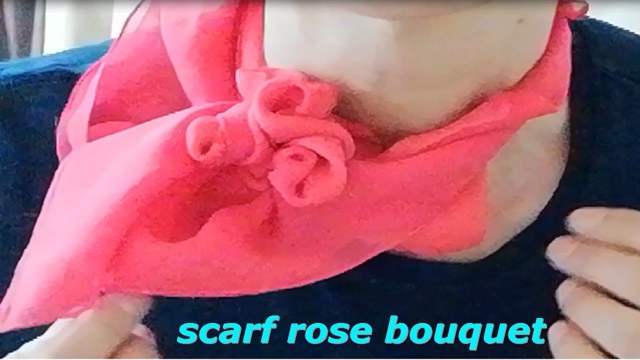♥【スカーフの巻き方】小さいバラのブーケ how to wear a scarf with rose bouquet YouTube