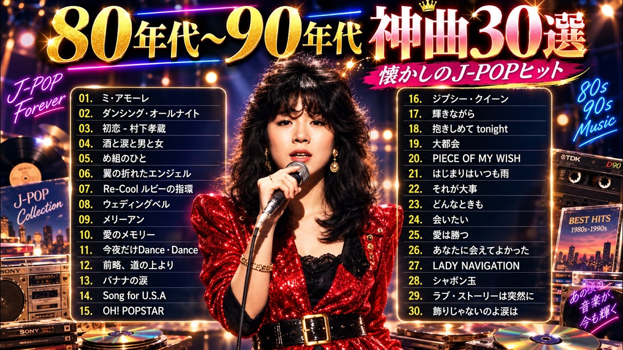 イントロだけで青春に戻る…】1980〜2000年 J-POPヒット曲TOP50 💿 40代