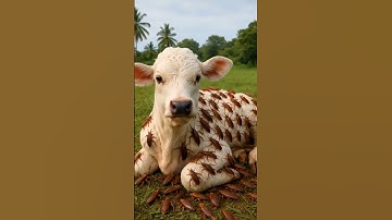 baby cow lying in field while covered in huge cockroaches #humanity #cow #animals #cartoon #funny