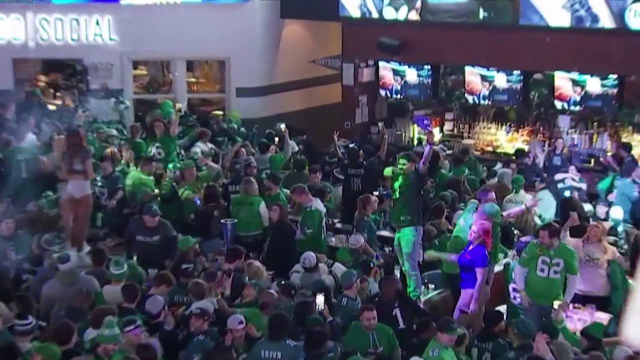 Eagles fans at XFinity Live! celebrate the Birds' dominant Super Bowl ...