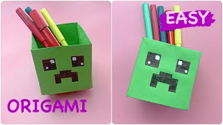 How to make ORIGAMI MINECRAFT BOX