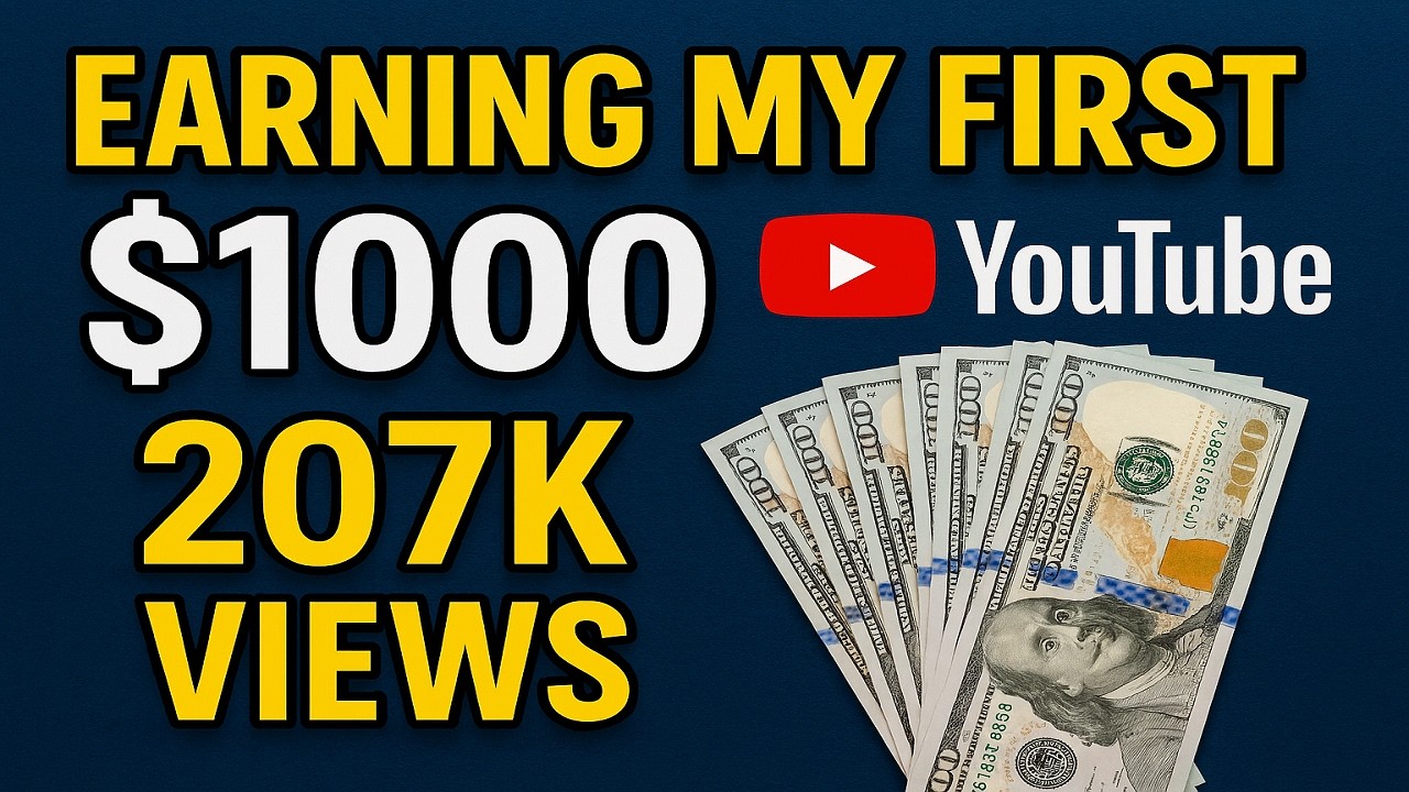 Earning My First $1000: 207k Views from YouTube Monetization #